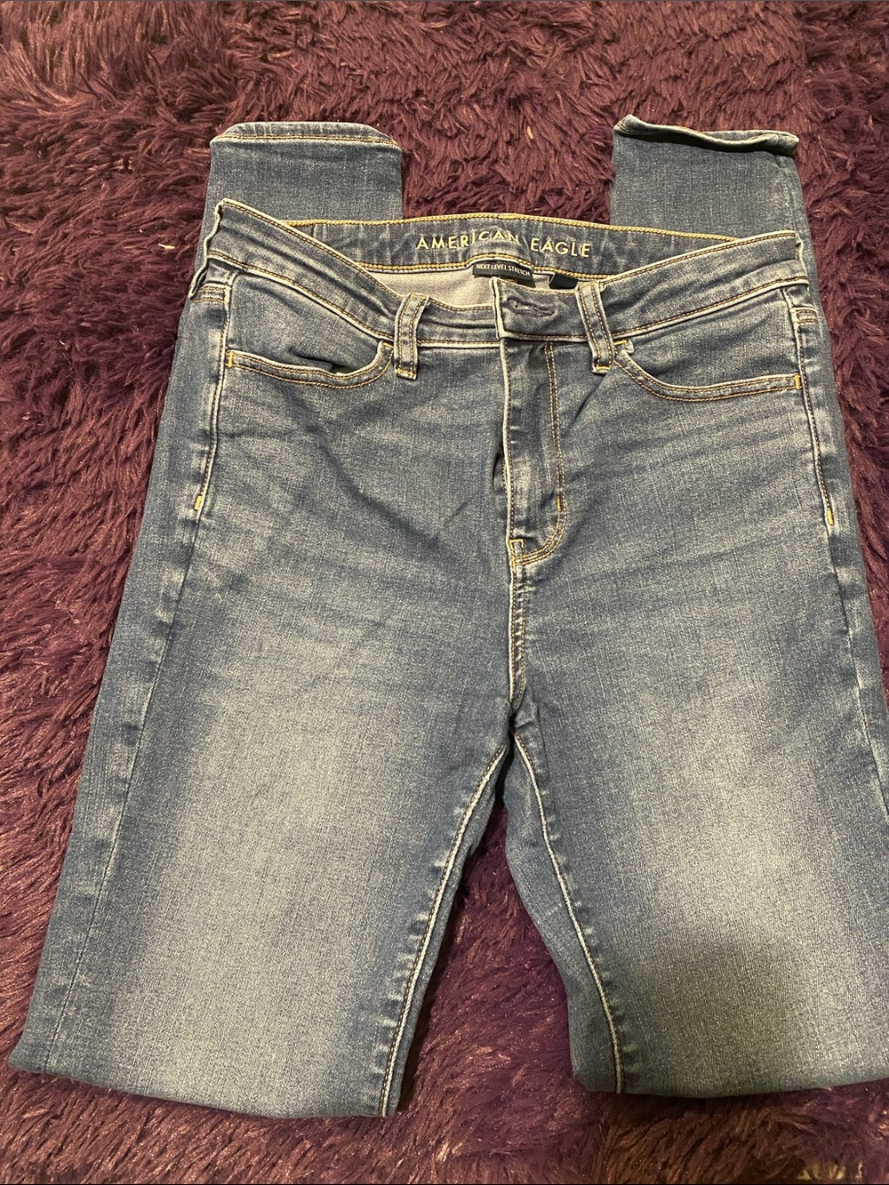 American Eagle Outfitters Women's Light-Mid Blue Skinny Jeans